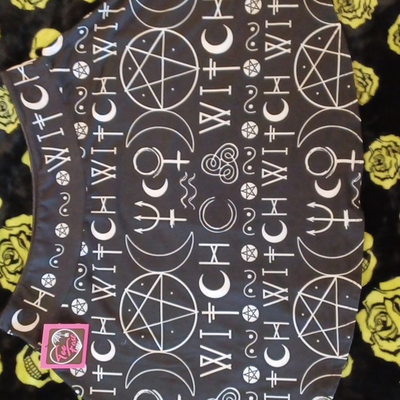 Too Fast Dresses & Skirts - NWT Too Fast 2x WITCH skirt occult print,PolyesterBlk/WHT spandex,stretchy.